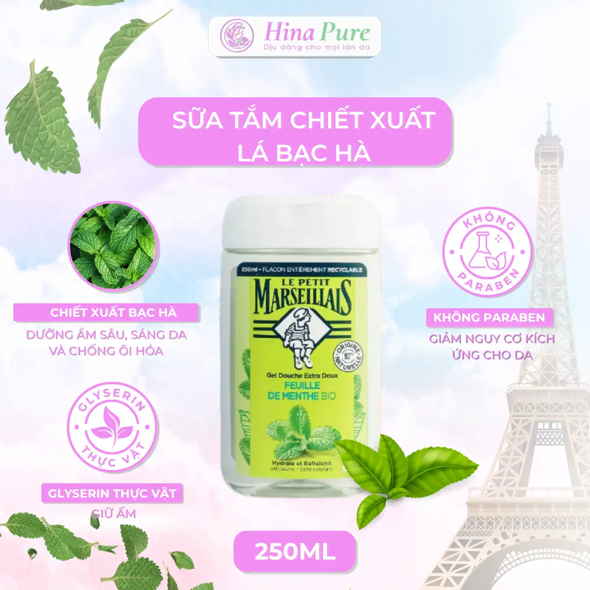 Trang chủ 7 Sữa tắm chiết xuất lá nạc hà 250ml